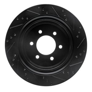 Ford F-150 Brake Rotor (1) - Rear Left - R1 Concepts - Drilled & Slotted - Black - `12-`20